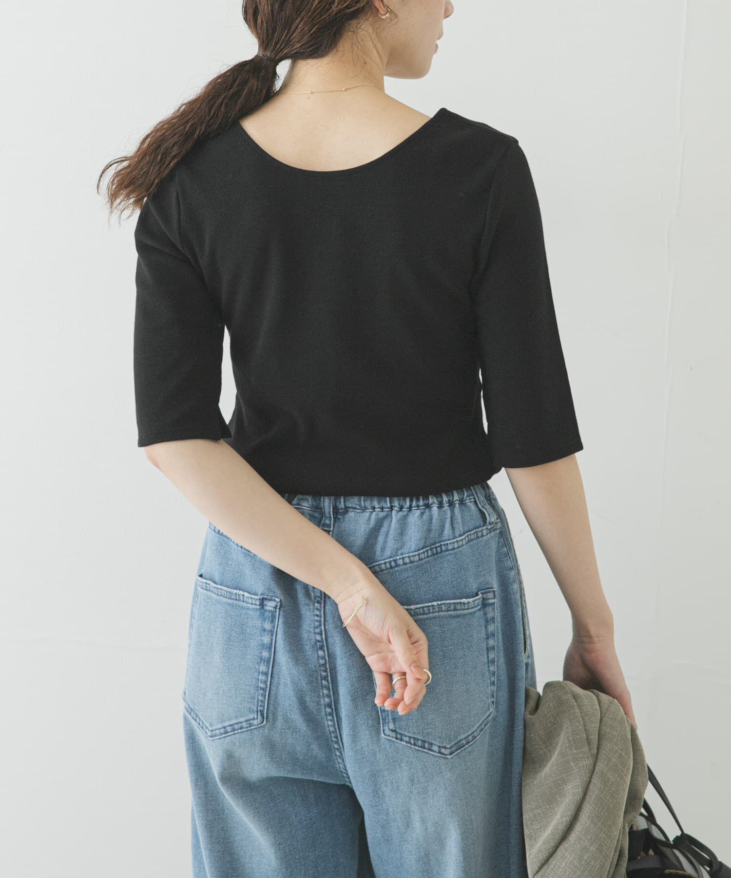 URBAN RESEARCH「5分袖リブカットソー」|Tシャツ・カットソー|