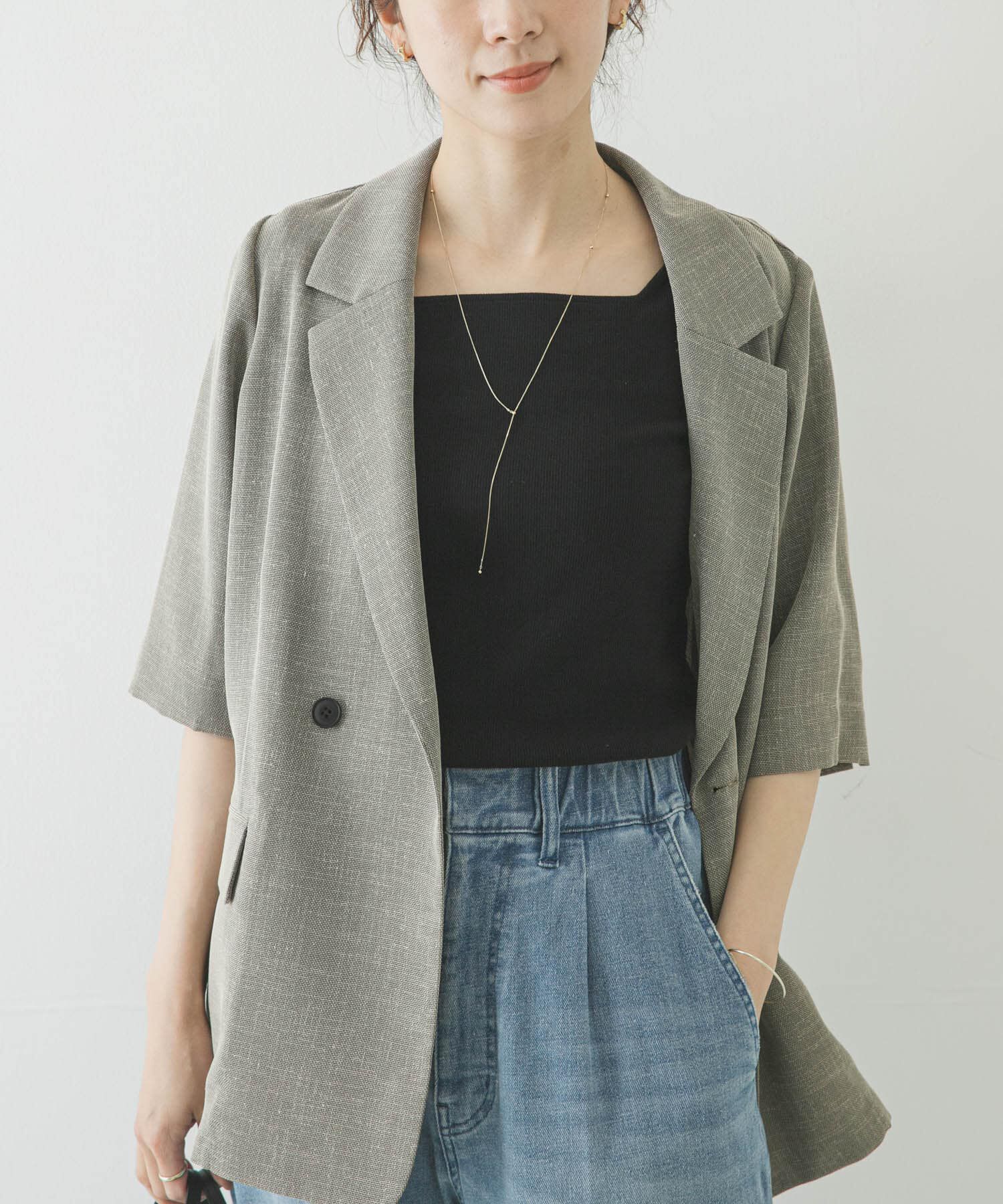 URBAN RESEARCH「5分袖リブカットソー」|Tシャツ・カットソー|