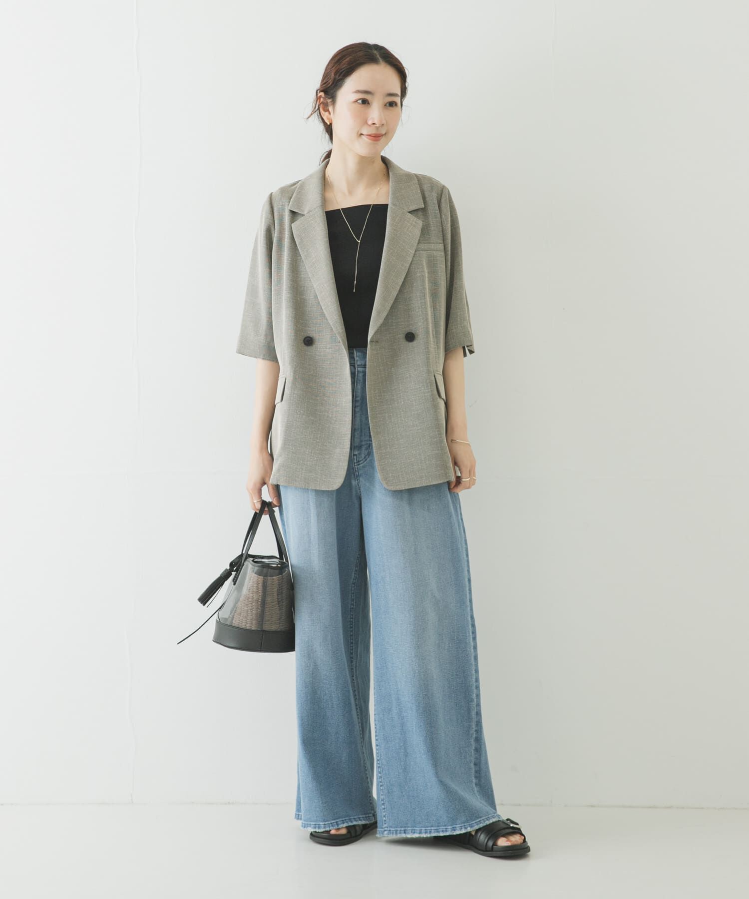 URBAN RESEARCH「5分袖リブカットソー」|Tシャツ・カットソー|