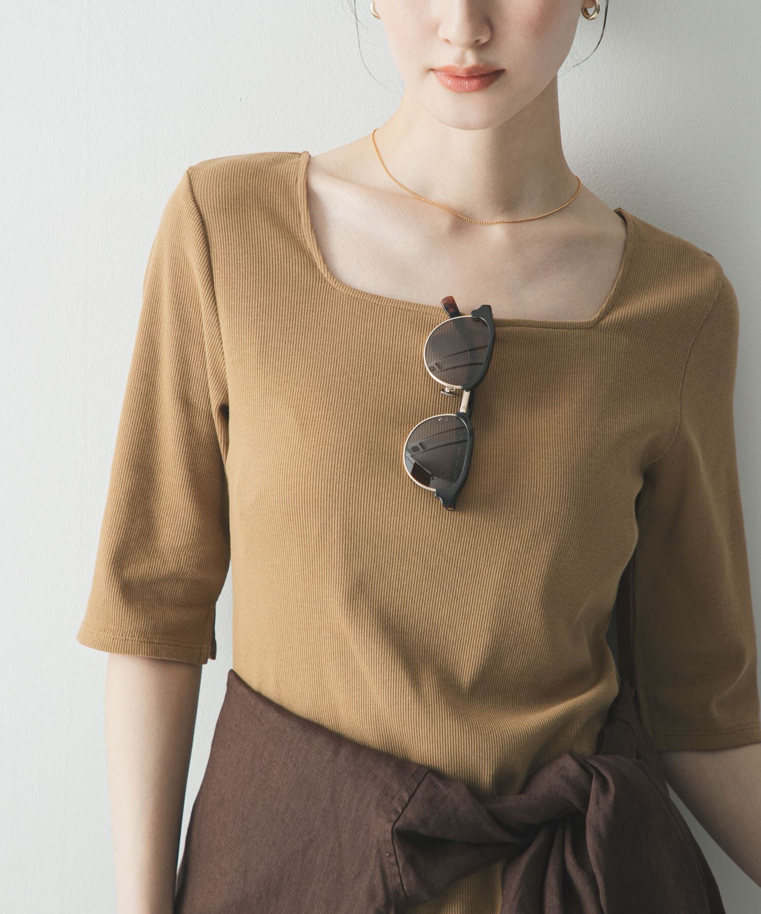 URBAN RESEARCH「5分袖リブカットソー」|Tシャツ・カットソー|