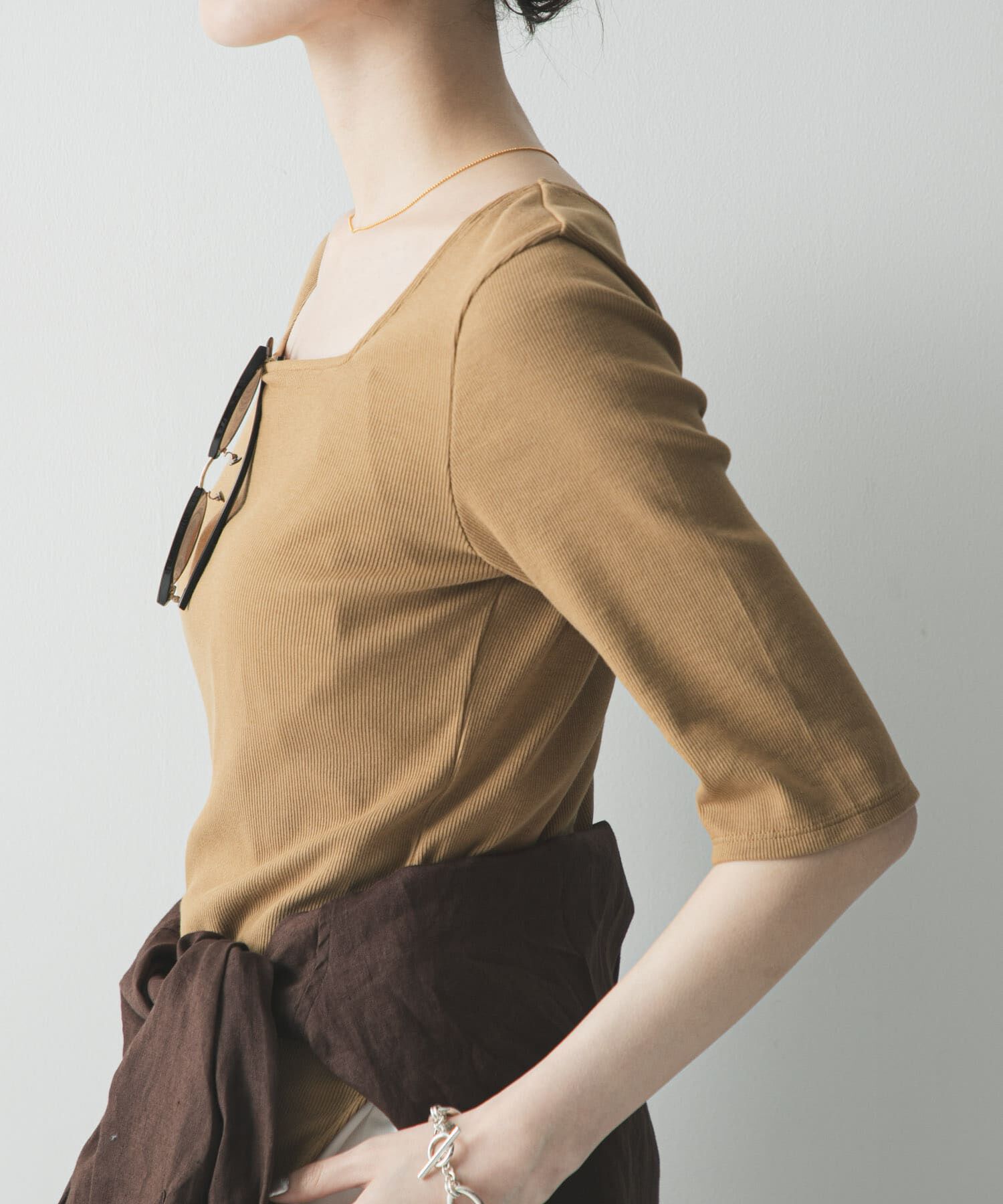 URBAN RESEARCH「5分袖リブカットソー」|Tシャツ・カットソー|