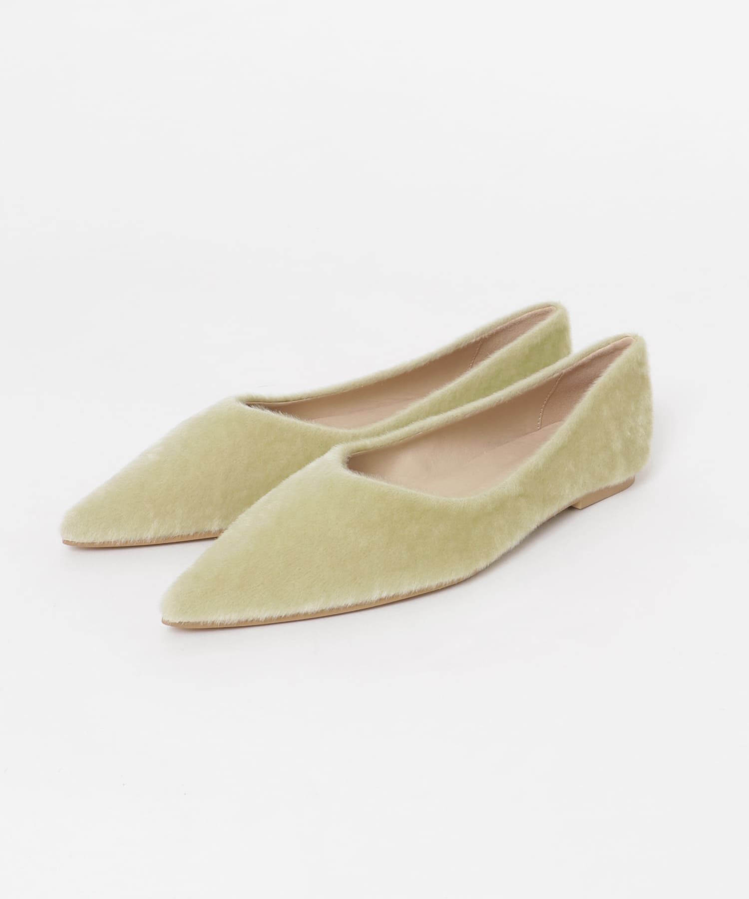  「ポインテッドトゥフェイクファーパンプス」|パンプス|