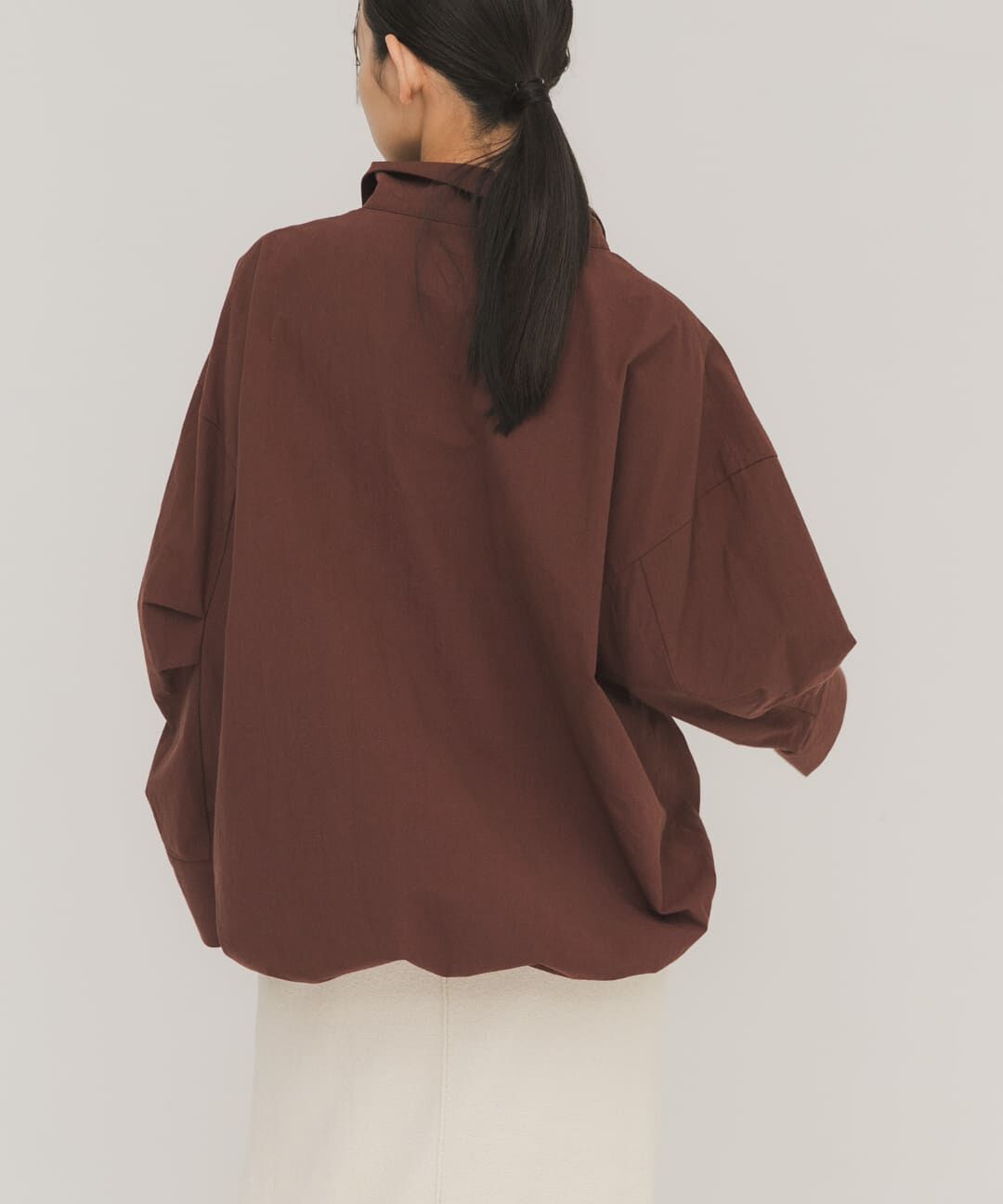  「スラントZIPアノラック」|ノーカラーコート|