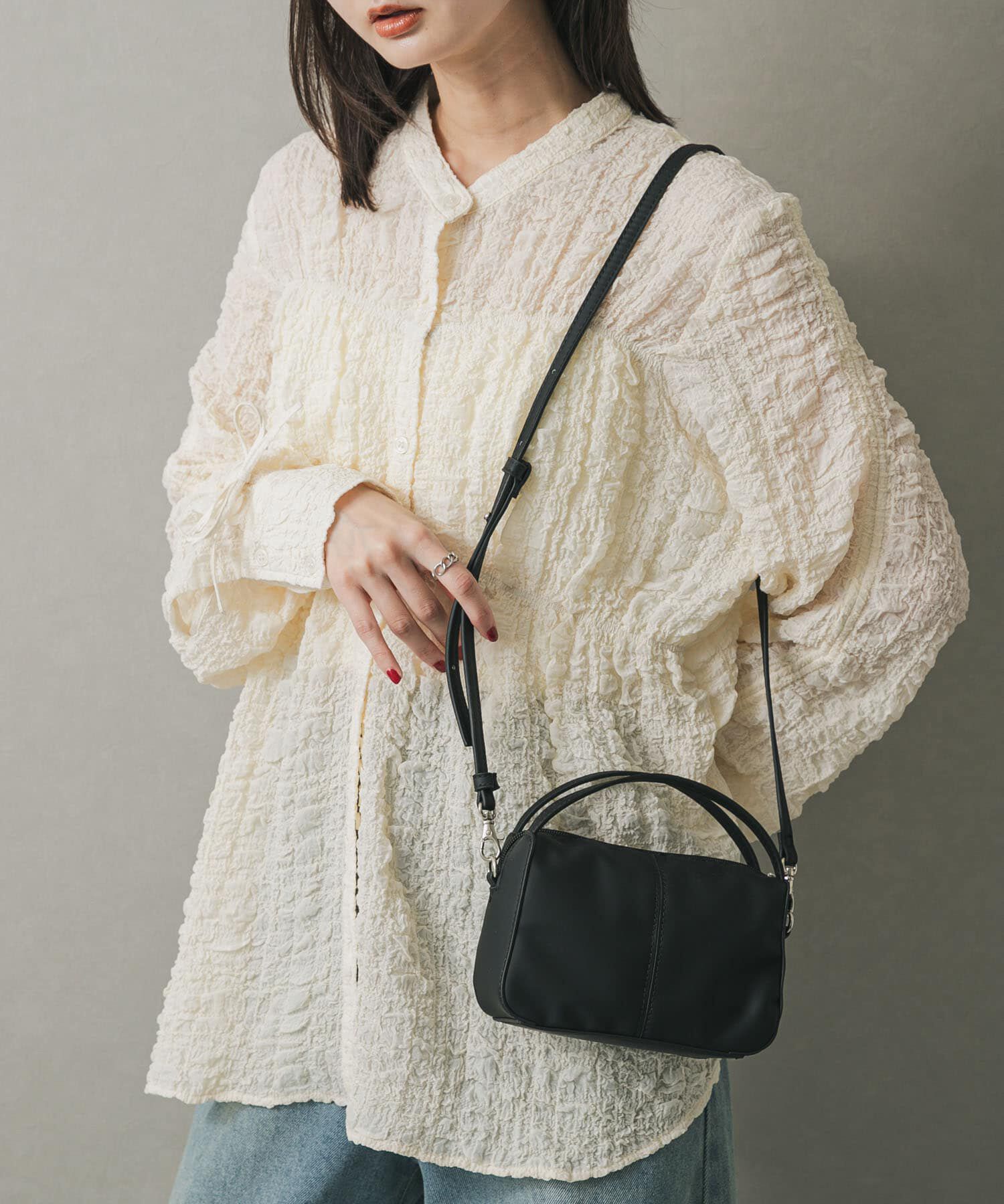 SENSE OF PLACE by URBAN RESEARCH「『防汚』2WAYセンターシームプチショルダーバッグ」|ハンドバッグ|ブラック