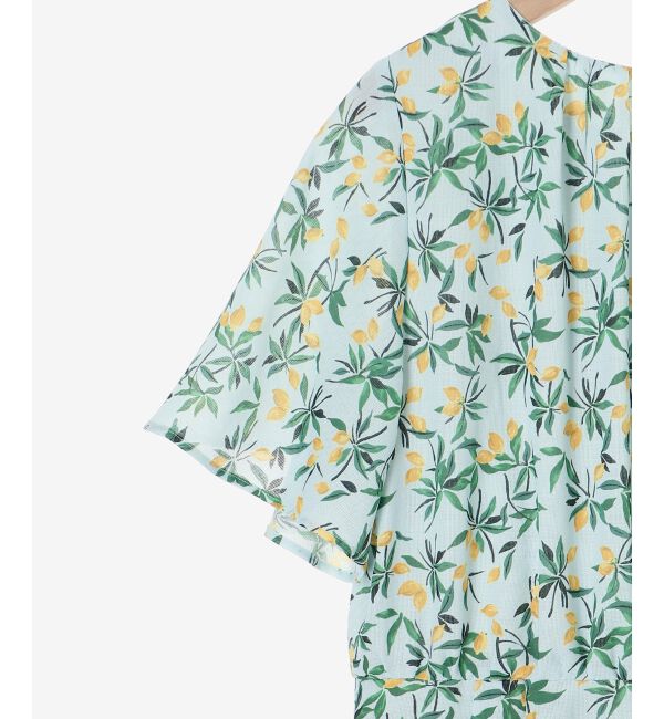  「レモンプリントVネックワンピース」|ワンピース|