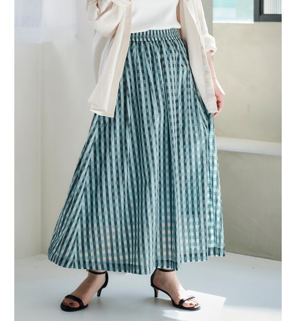 le.coeur blanc「ギンガムチェックギャザースカート」|スカート|