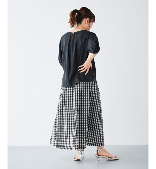 le.coeur blanc「ギンガムチェックギャザースカート」|スカート|