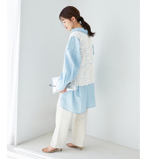 le.coeur blanc「《手洗い可能》TORRAZZO DONNAメッシュレースベスト」|ベスト・ジレ|