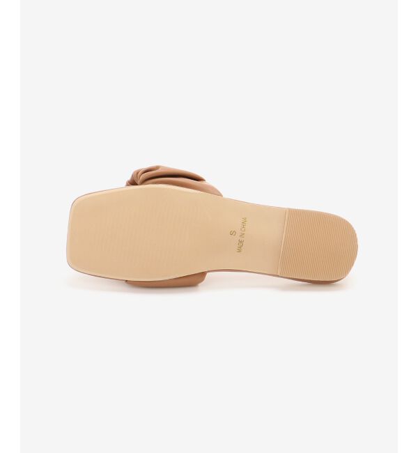  「《WEB限定アイテム》ギャザーフラットサンダル」|サンダル|