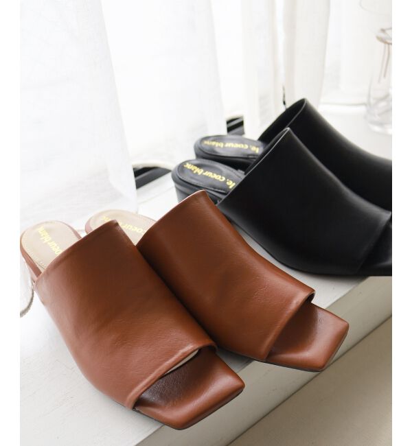  「《WEB限定アイテム》スクエアトゥカバードサンダル」|サンダル|