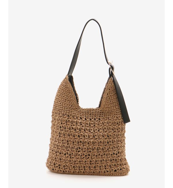  「バックル付き透かし編みペーパーバッグ」|ショルダー・メッセンジャー|