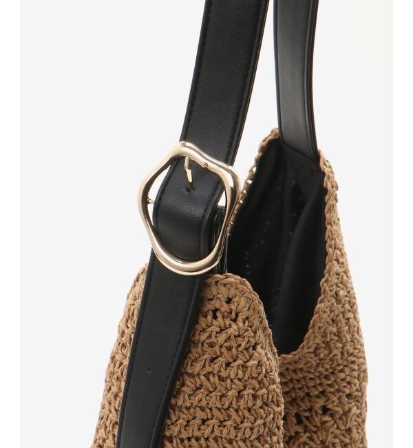 「バックル付き透かし編みペーパーバッグ」|ショルダー・メッセンジャー|