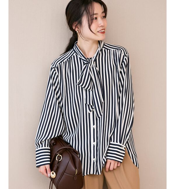  「ストライプボウタイブラウス」|シャツ・ブラウス|