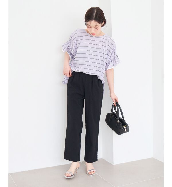  「ドビーボーダーギャザーブラウス」|シャツ・ブラウス|