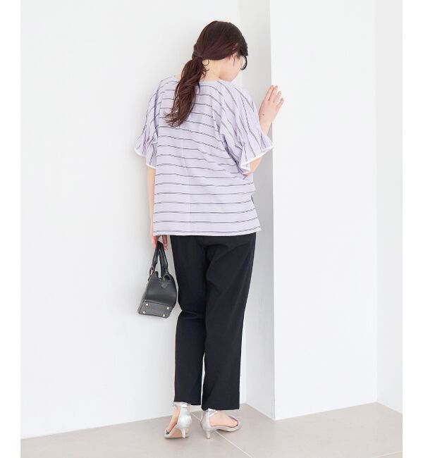  「ドビーボーダーギャザーブラウス」|シャツ・ブラウス|