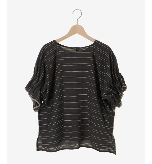  「ドビーボーダーギャザーブラウス」|シャツ・ブラウス|