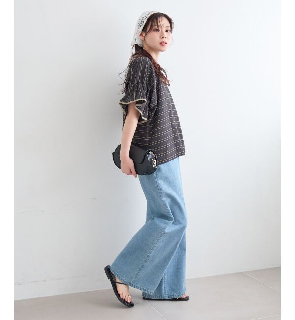  「ドビーボーダーギャザーブラウス」|シャツ・ブラウス|