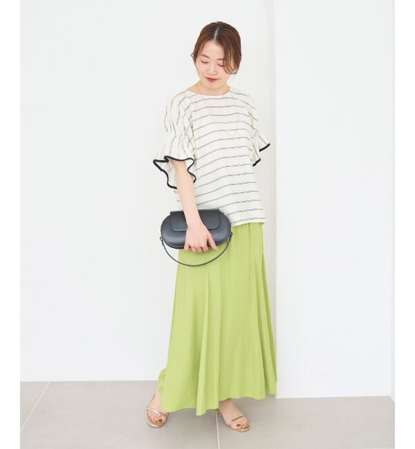  「ドビーボーダーギャザーブラウス」|シャツ・ブラウス|