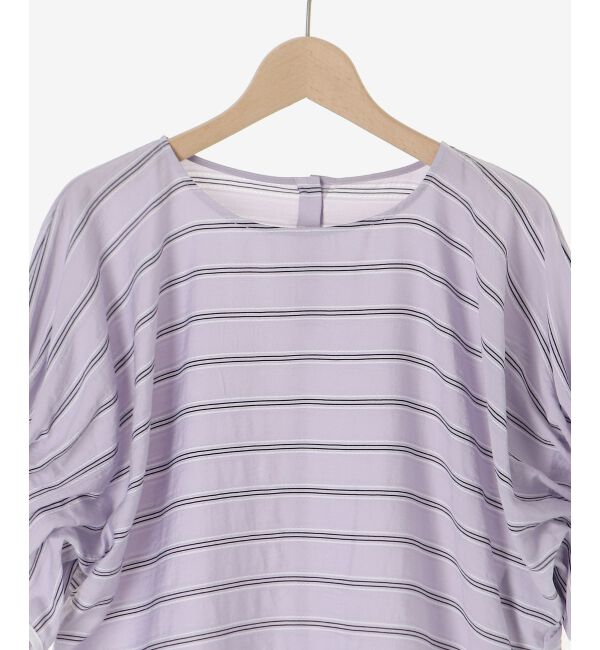  「ドビーボーダーギャザーブラウス」|シャツ・ブラウス|
