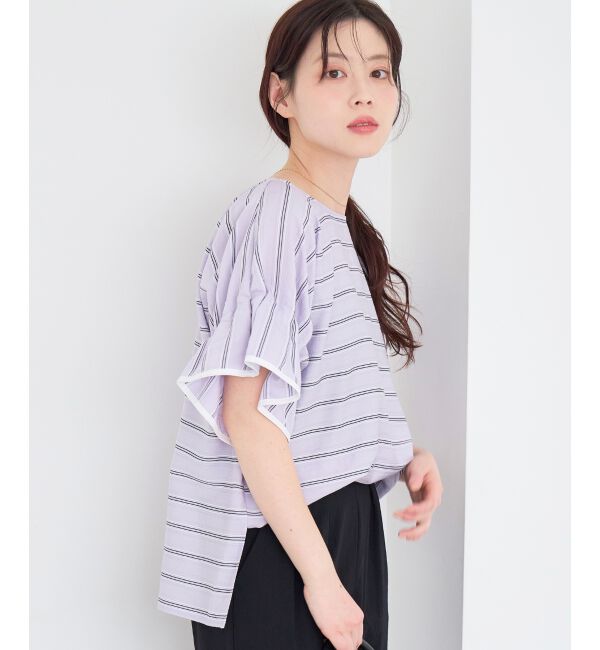  「ドビーボーダーギャザーブラウス」|シャツ・ブラウス|