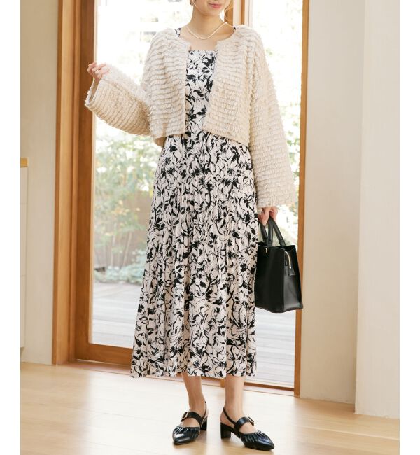 MAJESTICLEGON「ミニループショートカーデ」|カーディガン|アイボリー