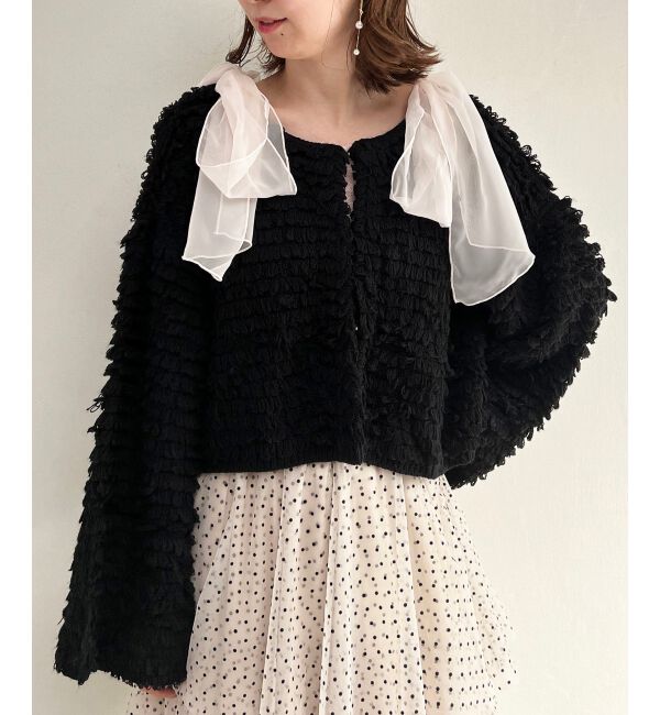 MAJESTICLEGON「ミニループショートカーデ」|カーディガン|