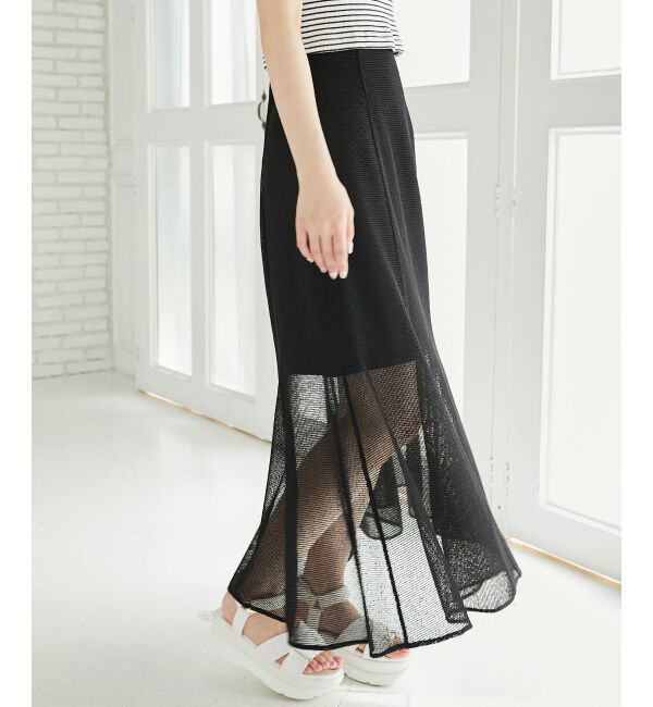 MAJESTICLEGON「メッシュフレアースカート」|フレア|