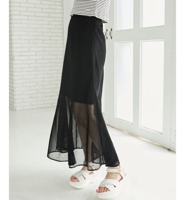 MAJESTICLEGON「メッシュフレアースカート」|フレア|