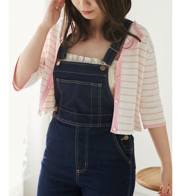 MAJESTICLEGON「クロップドボーダーカーディガン」|カーディガン|