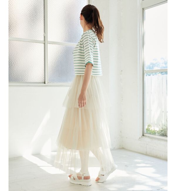 MAJESTICLEGON「クロップドボーダーカーディガン」|カーディガン|