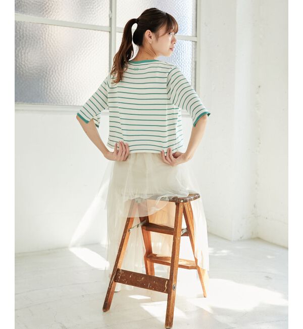 MAJESTICLEGON「クロップドボーダーカーディガン」|カーディガン|