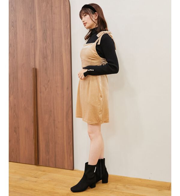 MAJESTICLEGON「キラキラドットベロアワンピース」|ワンピース|