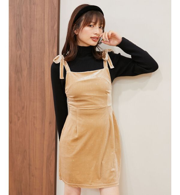 MAJESTICLEGON「キラキラドットベロアワンピース」|ワンピース|