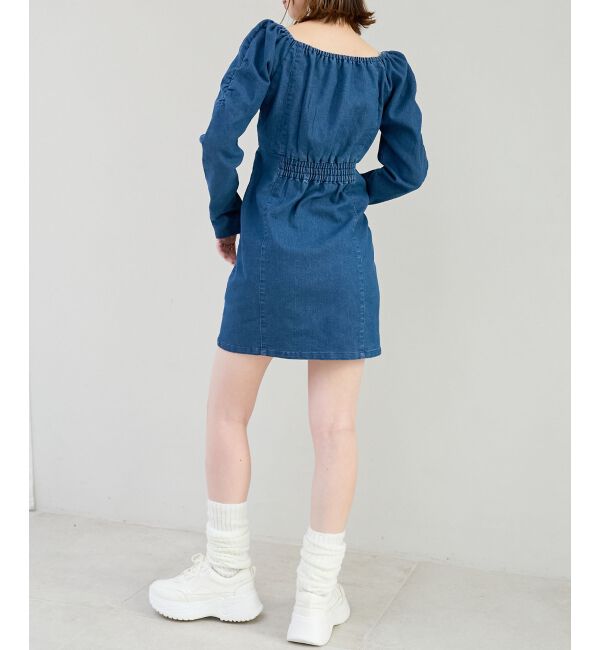 MAJESTICLEGON「フロントジップデニムミニワンピース」|ワンピース|