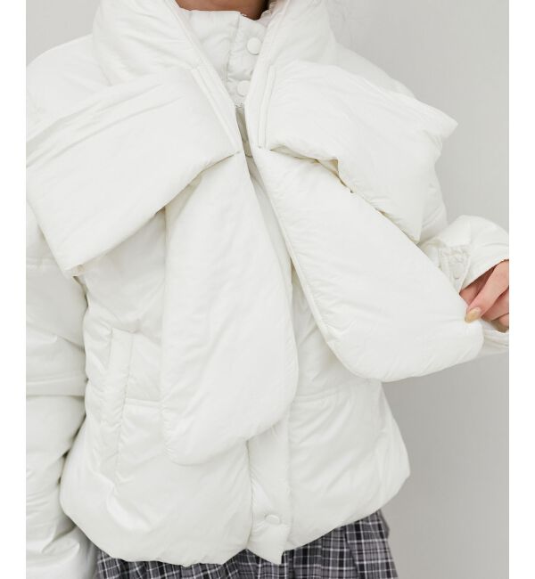 MAJESTICLEGON「リボンマフラーセット中綿ブルゾン」|ブルゾン・スタジャン|