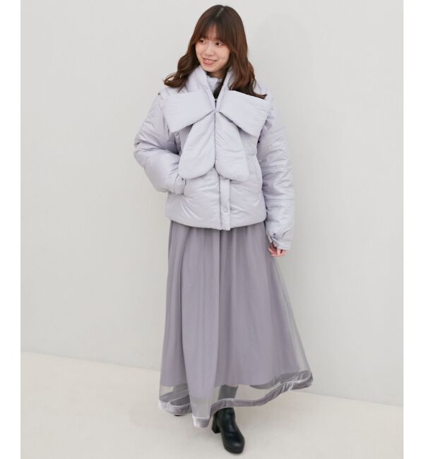 MAJESTICLEGON「リボンマフラーセット中綿ブルゾン」|ブルゾン・スタジャン|