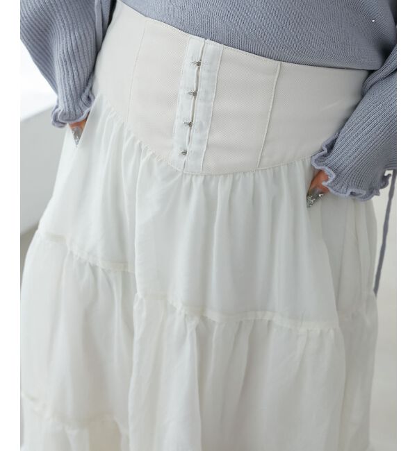 MAJESTICLEGON「コルセットディティールティアードスカート」|スカート|