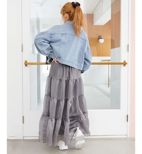 MAJESTICLEGON「コルセットディティールティアードスカート」|スカート|