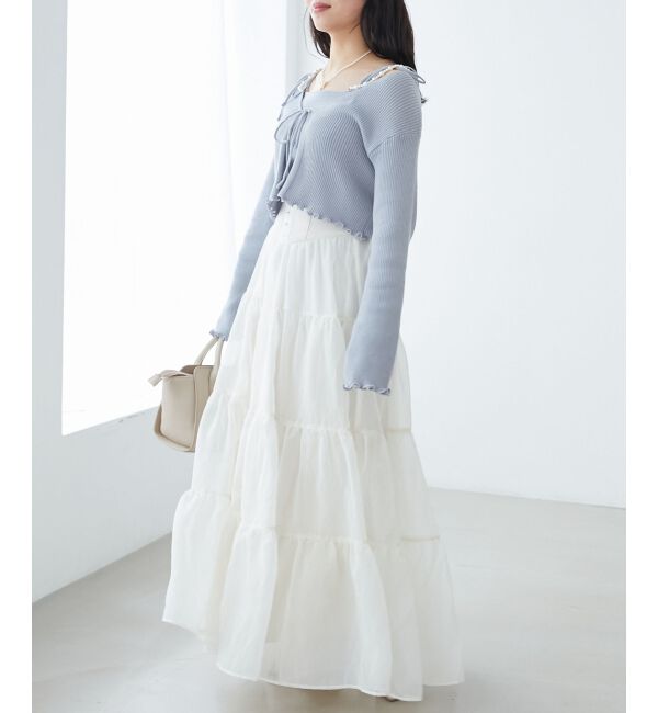 MAJESTICLEGON「コルセットディティールティアードスカート」|スカート|