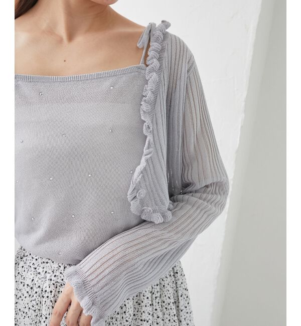 「パールチェーンキャミセットフリルカーデ」|カーディガン|