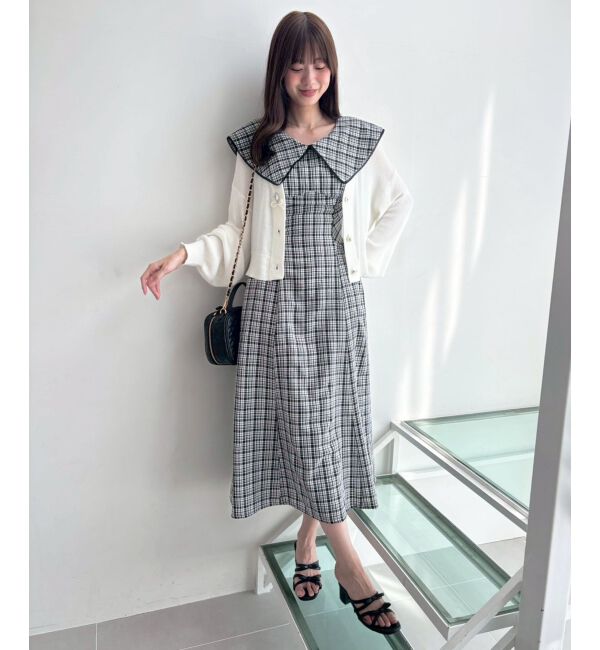  「チョーカーセットビッグカラーワンピース」|ワンピース|