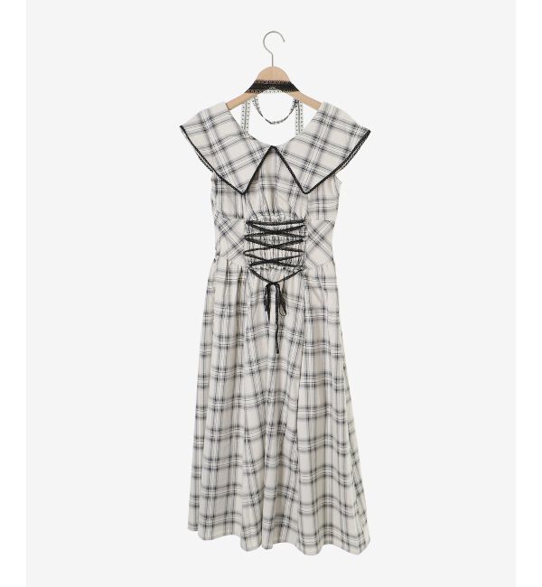  「チョーカーセットビッグカラーワンピース」|ワンピース|