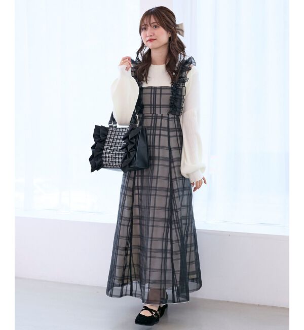  「ノースリフリルドッキングワンピ」|ワンピース|