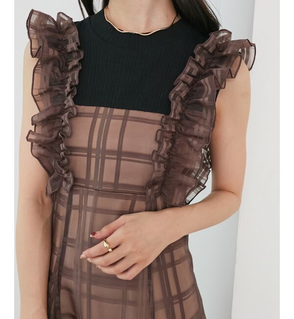  「ノースリフリルドッキングワンピ」|ワンピース|