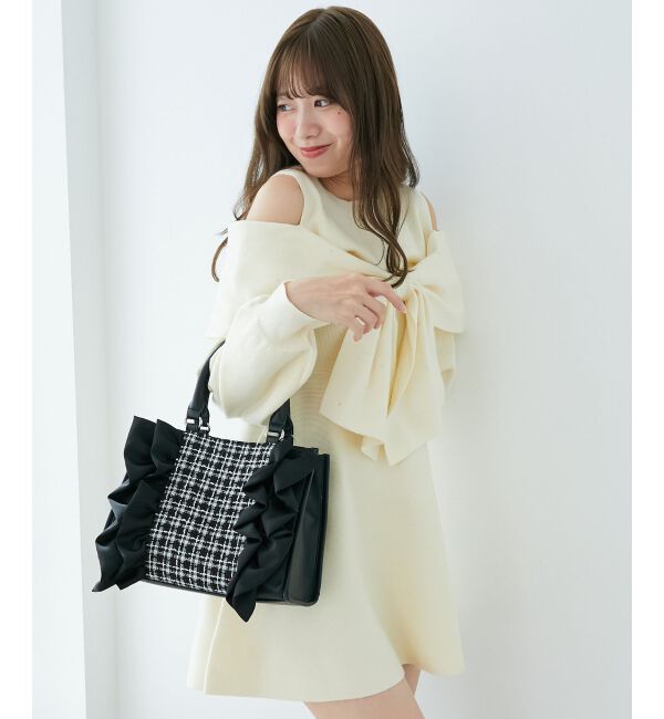  「ツイードフリルショルダーバッグ」|ショルダー・メッセンジャー|