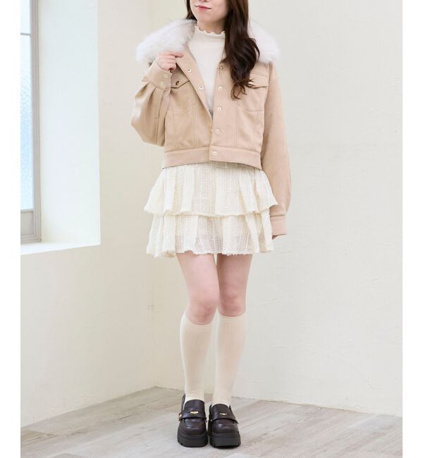  「2wayフェイクファーカラーブルゾン」|ブルゾン・スタジャン|