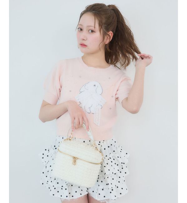  「リボン&times;キラキラうさぎニット」|ニット・セーター|