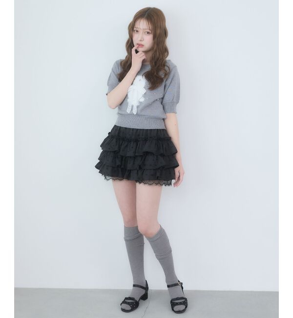  「リボン&times;キラキラうさぎニット」|ニット・セーター|