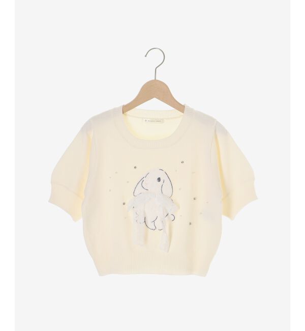  「リボン&times;キラキラうさぎニット」|ニット・セーター|