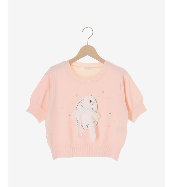  「リボン&times;キラキラうさぎニット」|ニット・セーター|